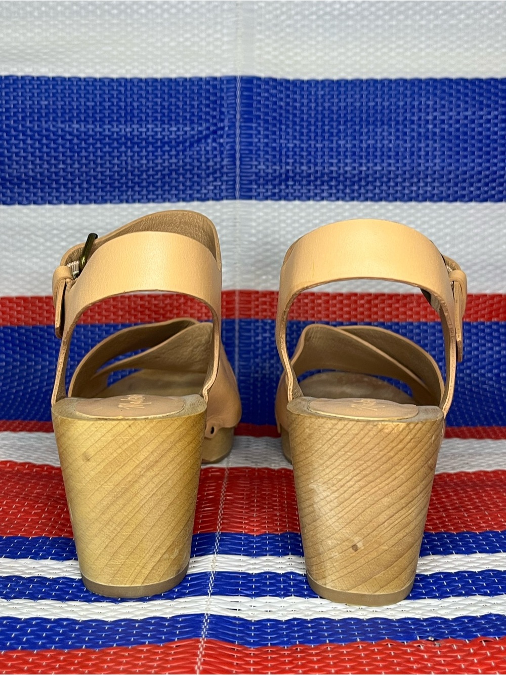 Madewell Johanna Crisscross Leather Wooden Clog Sandals - Women’s Size 8 - Picture 6 of 7